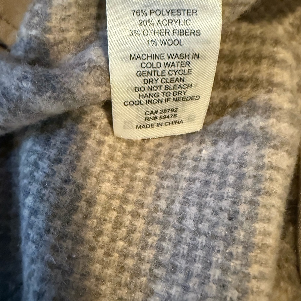 Joie Neutral Plaid Shacket, Size L - Picture 8 of 8